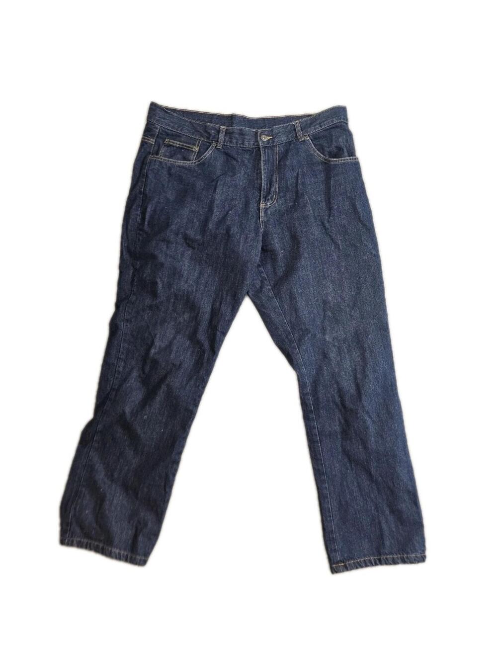 Adventuridge Jeans Men 40x32 Blue Denim Flannel Lined Straight Leg Plus Size